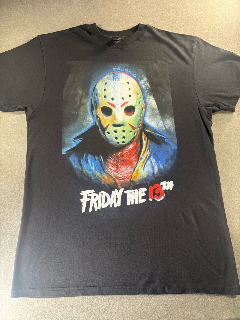 Horror T-Shirt | Jason Mask Graphic | Friday the 13th Shirt XL Black